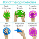 Vive Health Hand Extension Exercisers, Squeeze Ball, 3 Tensions, 3 Pack