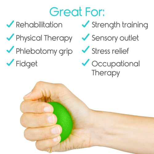 Vive Health Hand Exercise Balls with 4 Resistance Levels and Carry Bag