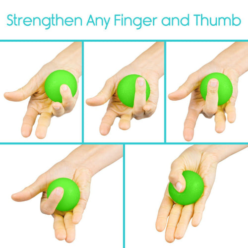 Vive Health Hand Exercise Balls with 4 Resistance Levels and Carry Bag