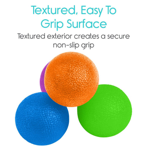 Vive Health Hand Exercise Balls with 4 Resistance Levels and Carry Bag