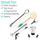 Vive Health Hip and Knee Recovery Kit, 6-Piece Post Surgery Aid Set with 32 Inch Reacher