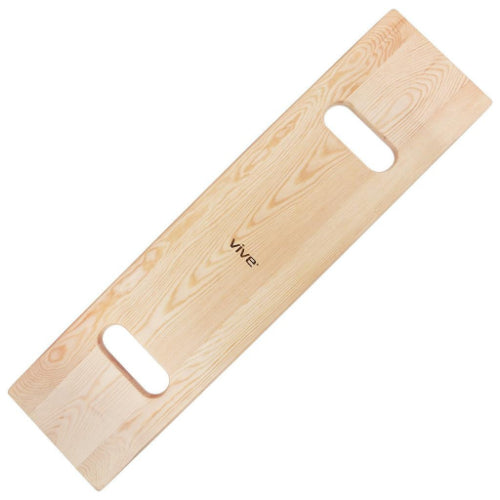 Vive Health Wooden Transfer Board, 2 Grips, Tapered, 30 x 7.5 x 0.75 Inches