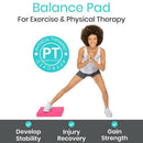 Vive Health Balance Pad 2.4 Inch Foam for Core Strength Stability Training and Physical Therapy, Pink