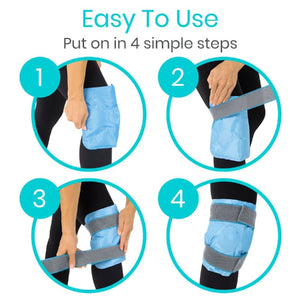 Vive Health Knee Hot And Cold Pack, Dual Straps Hover