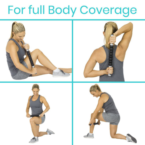 Vive Health Muscle Roller Stick, Black/Silver