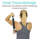 Vive Health Muscle Roller Stick with Textured Grip, Black and Silver, 17.7-Inch Length