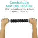 Vive Health Muscle Roller Stick with Textured Grip, Black and Silver, 17.7-Inch Length