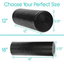 Vive Health Foam Roller, High-Density EPP for Massage and Exercise, 18 x 5.75 Inches, Black