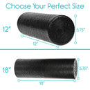 Vive Health Foam Roller, High-Density EPP for Massage and Exercise, 12 x 5.75 Inches, Black