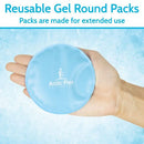 Vive Health Round Gel Ice Packs with Fabric Cover, Reusable Hot or Cold Therapy, 6 Pack