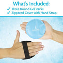 Vive Health Round Gel Ice Packs with Fabric Cover, Reusable Hot or Cold Therapy, 6 Pack