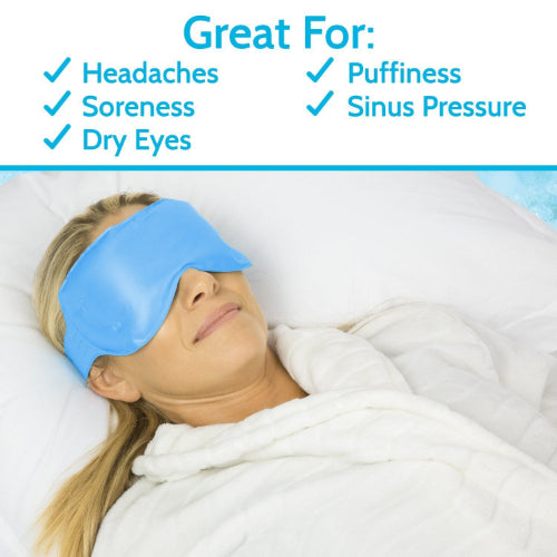 Vive Health Ice Eye Mask, Flexible, Nontoxic Gel with Straps, 2 Round Packs