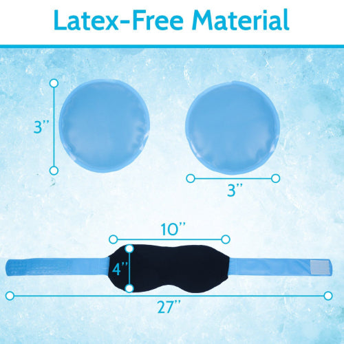 Vive Health Ice Eye Mask, Flexible, Nontoxic Gel with Straps, 2 Round Packs
