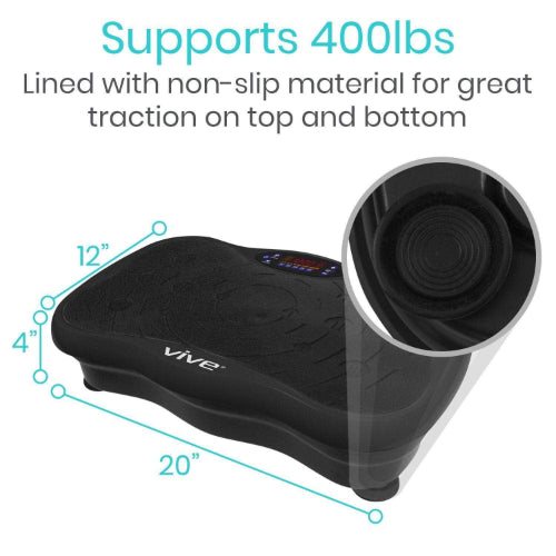 Vive Health Vibration Platform, Full Body Exercise with Adjustable Speeds and Resistance Bands