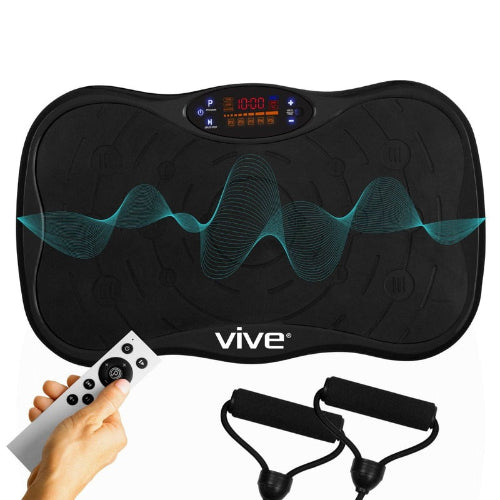 Vive Health Vibration Platform with Adjustable Speeds and Resistance Bands. Ideal for Full-Body Workouts, Stability, and Muscle Toning. Moovkart