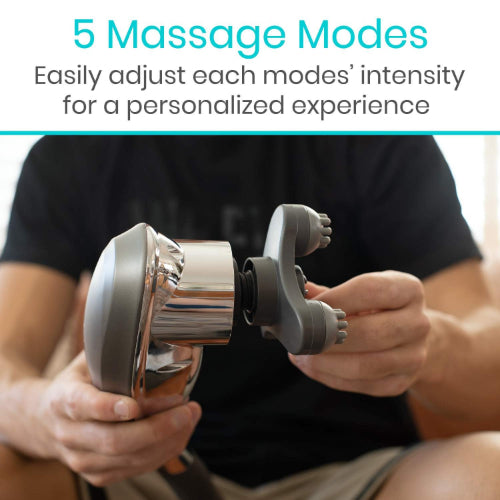 Vive Health Handheld Massager, 5-Modes, 6 Massage Heads, Cordless