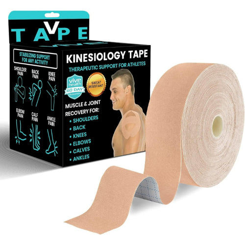 Vive Health Kinesiology Tape, 2 x 105 Inches Roll, Beige