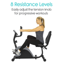 Vive Health Recumbent Bike, Indoor Exercise Cycle with Adjustable Padded Seat and Backrest