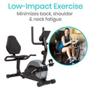 Vive Health Recumbent Bike, Indoor Exercise Cycle with Adjustable Padded Seat and Backrest