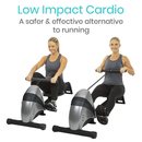 Vive Health Rowing Machine with Padded Handlebar, 39 Inch Rail for Full Body Cardio Workout