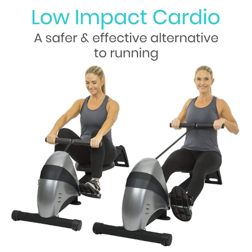 Vive Health Rowing Machine with Padded Handlebar, 39 Inches Rail