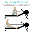 Vive Health Rowing Machine with Padded Handlebar, 39 Inch Rail for Full Body Cardio Workout