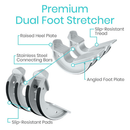 Textured foot platform and non-slip base calf stretcher, Moovkart
