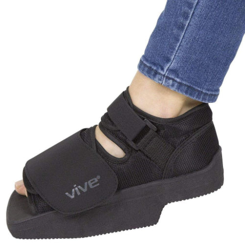 Vive Health Heel Wedge Post Op Shoe, Rigid Sole, Wide Toe, M  6-8, W: 7.5-10