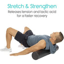 Vive Health High Density Foam Roller for Full Body Stretching and Muscle Relief, Black