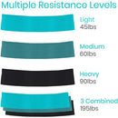 Vive Health Fabric Resistance Bands for Fitness with Carry Bag