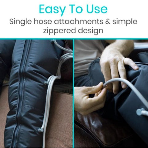 Vive Health Replacement Leg Cuffs, 5' Tubing, Full Zipper, Large W/ Extender, 1 Pair