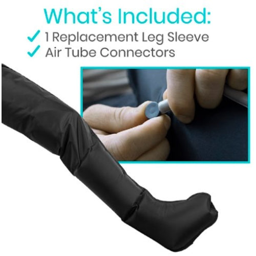 Vive Health Replacement Leg Cuff, 5' Tubing, Full Zipper, Medium W/ Extender, 1 Pair