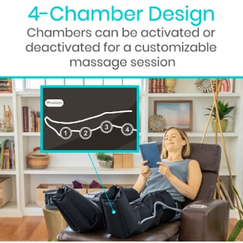 Vive Health Replacement Leg Cuff, 5' Tubing, Full Zipper, Medium W/ Extender, 1 Pair