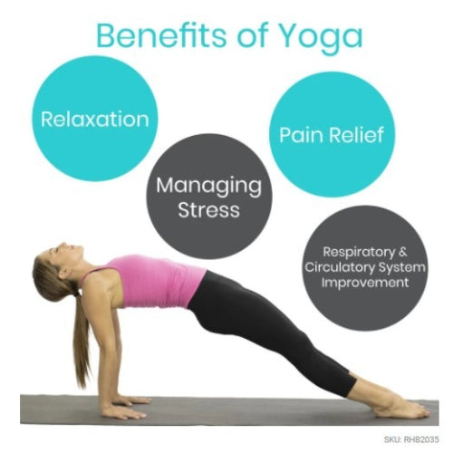 Vive Health Yoga Poster, 57 Poses, Laminated Finish