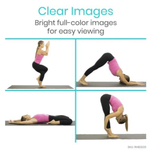 Vive Health Yoga Poster, 57 Poses, Laminated Finish