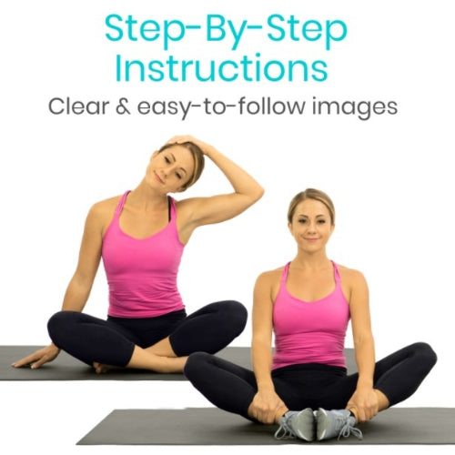 Vive Health No Equipment Poster Pack, Yoga, Body Weight, Stretching, Full-Color, Laminated