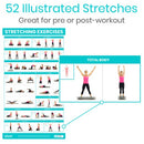 Vive Health Improved Flexibility Poster with Yoga Stretch and Resistance Band Guides, Pack of 3
