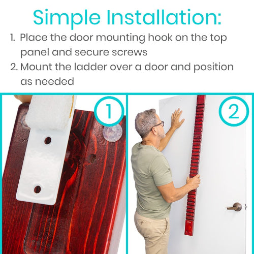 Vive Health Wood Finger Ladder, 34 Steps, Pre-Drilled, Hanging Strap