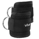 Vive Health Ankle Straps with Dual D‑Rings for Glute and Leg Cable Machine Exercises, Black