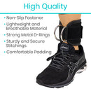 Vive Health Ankle Straps with Dual D‑Rings for Glute and Leg Cable Machine Exercises, Black