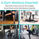 Vive Health Ankle Straps with Dual D‑Rings for Glute and Leg Cable Machine Exercises, Black