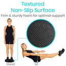 Vive Health Oval Balance Pad, Textured TPE Foam For Stability Training And Rehab, Black 2 Pack