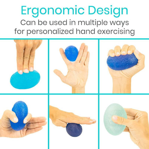 Vive Health Hand Exercise Eggs, 4 Strength Levels, Latex-Free