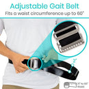 Vive Health Easy Clean Transfer Belt with Adjustable Fit for Mobility and Safety, Black