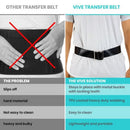 Vive Health Easy Clean Transfer Belt with Adjustable Fit for Mobility and Safety, Black