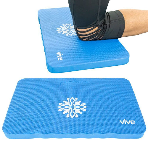 Vive Health Yoga Knee Cushion, Thick Foam for Joint Pressure Relief, 17.5 x 11 Inches, Blue