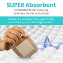 Vive Health Silicone Foam Dressing, Waterproof, Hypoallergenic and Pain-Free Removal, 6 x 6 Inches