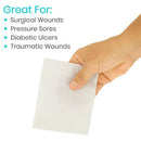 Vive Health Silver Alginate Dressing Pads, Sterile, 4 Inch, Highly Absorbent for Wounds, White