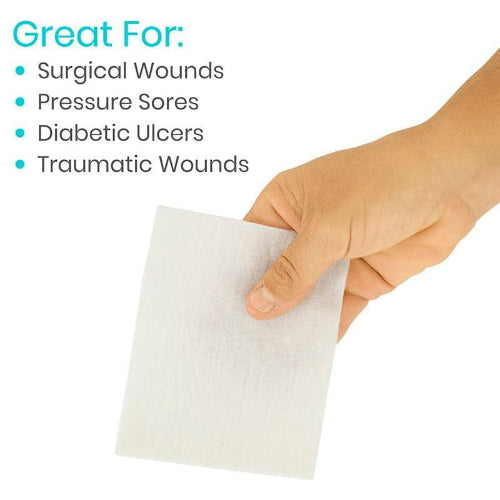 Vive Health 4 Inch Silver Alginate Dressing Sterile, Large