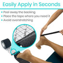 Vive Health PreCut Kinesiology Tape, 2 Inch x 105 Feet with Cotton/Spandex Blend, Water‑Resistant, Black